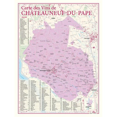 CARTE DES VINS DE CHATEAUNEUF DU PAPE