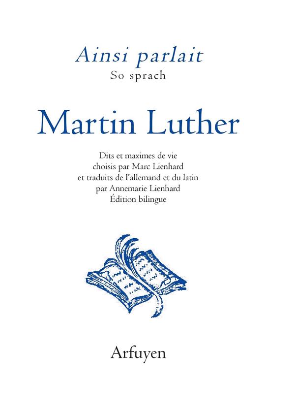 AINSI PARLAIT MARTIN LUTHER