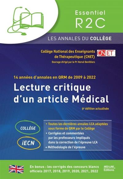 ANNALES DU COLLEGE LECTURE CRITIQUE D'UN ARTICLE MEDICAL 9 ED - LECTURE CRITIQUE D'UN ARTICLE MEDICA