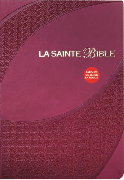 SAINTE BIBLE 1910 - PAROLES DE JESUS EN ROUGE, BORDEAUX