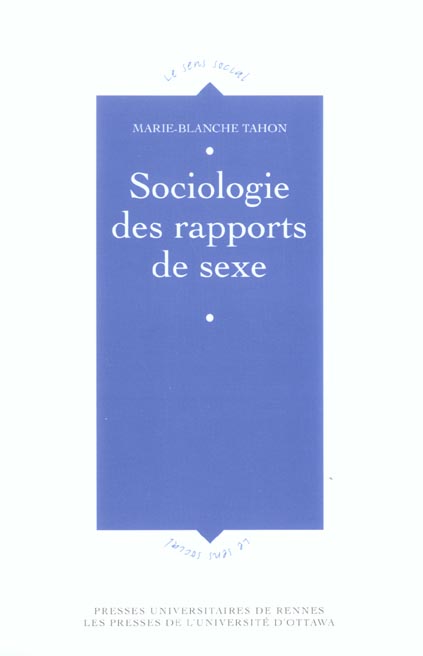 SOCIOLOGIE DES RAPPORTS DE SEXE