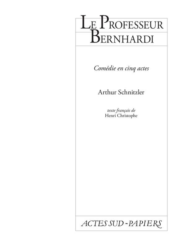 PROFESSEUR BERNHARDI