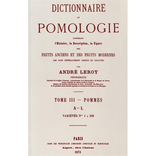 DICTIONNAIRE DE POMOLOGIE TOME 3 - POMMES