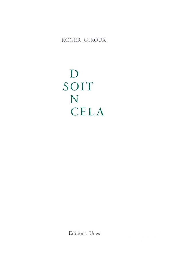 SOIT DONC CELA