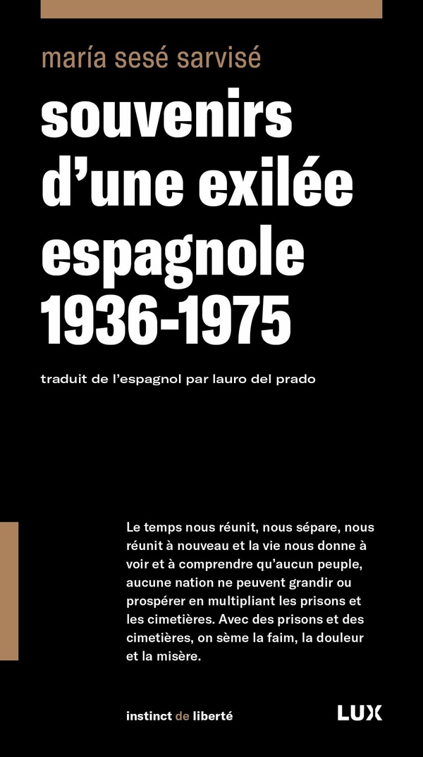 SOUVENIRS D'UNE EXILEE ESPAGNOLE 1936-1975