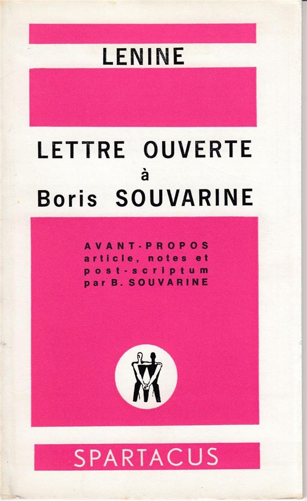 LETTRE OUVERTE A BORIS SOUVARINE