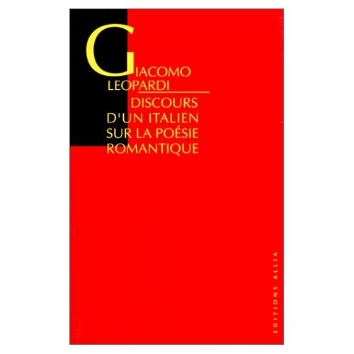 DISCOURS D'UN ITALIEN SUR LA POESIE ROMANTIQUE