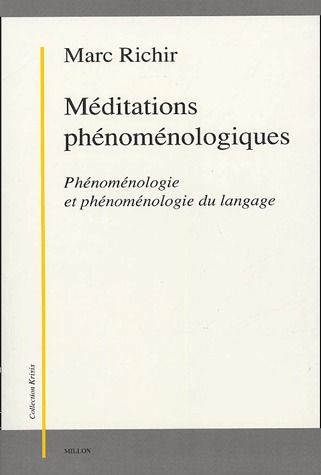 MEDITATIONS PHENOMENOLOGIQUES