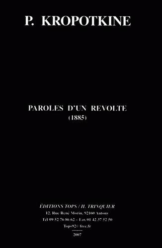 PAROLES D'UN REVOLTE (1885) (NED)