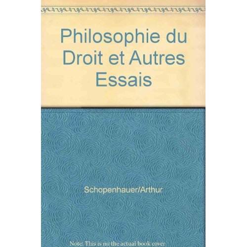 PHILOSOPHIE DU DROIT ET AUTRES ESSAIS