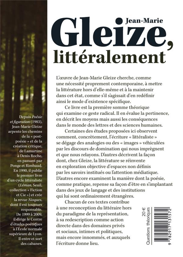 JEAN-MARIE GLEIZE, LITTERALEMENT