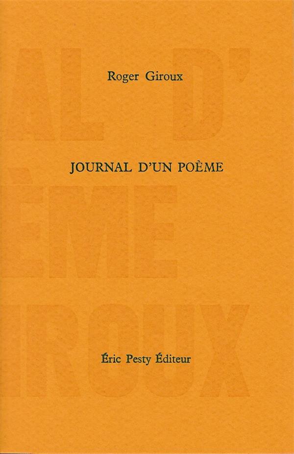 JOURNAL D UN POEME