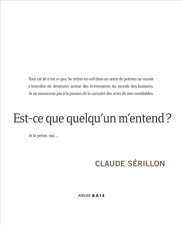 EST-CE QUE QUELQU'UN M'ENTEND ?