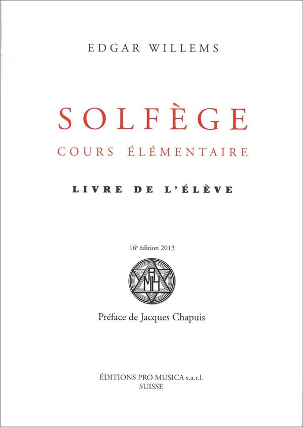 SOLFEGE, COURS ELEMENTAIRE. LIVRE DE L'ELEVE