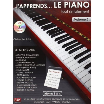 J'APPRENDS LE PIANO TOUT SIMPLEMENT VOL 2 + CD