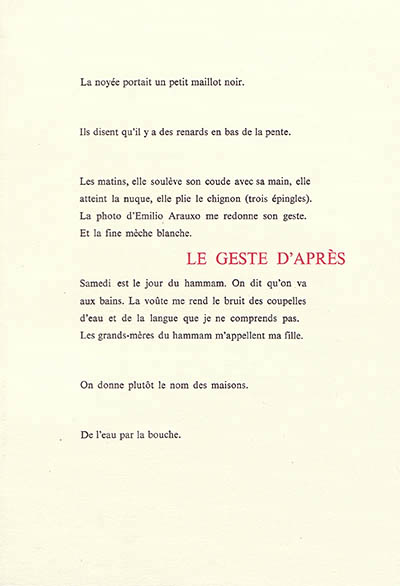 LE GESTE D'APRES
