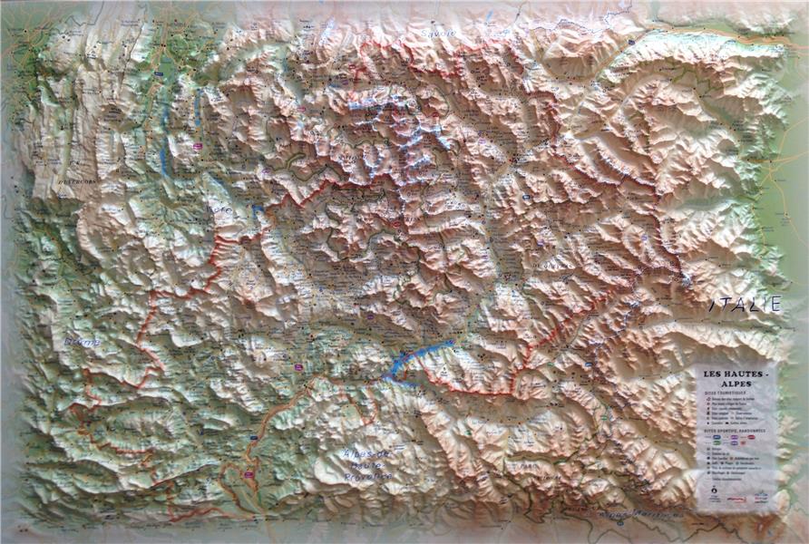 CARTE EN RELIEF DES HAUTES ALPES