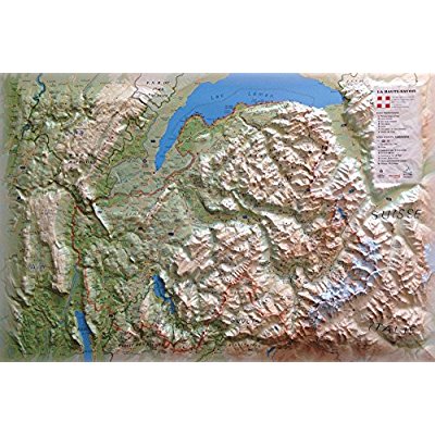 CARTE EN RELIEF DE LA HAUTE SAVOIE VERSION ETE