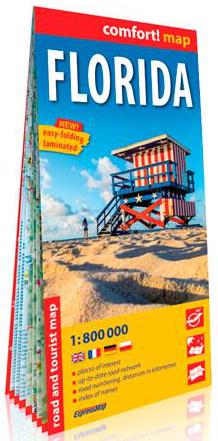 FLORIDE 1/800.000 (CARTE GRAND FORMAT LAMINEE). FLORIDA