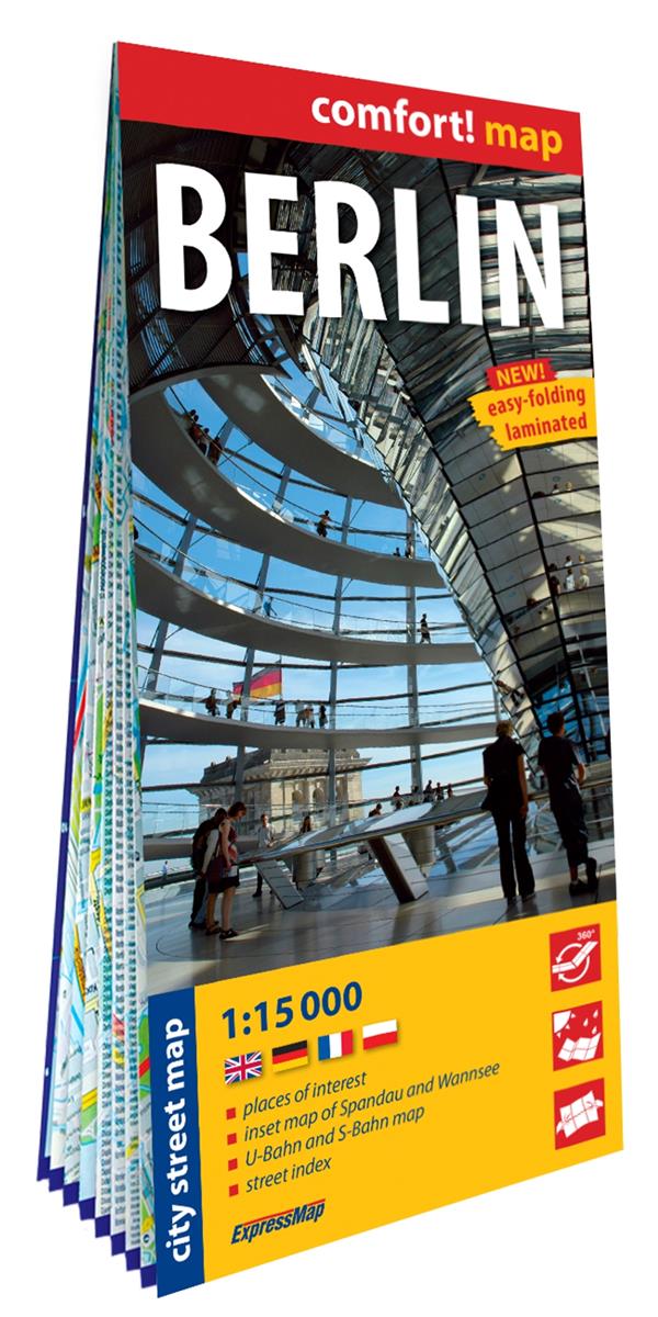 BERLIN 1/15.000 (CARTE GRAND FORMAT LAMINEE - PLAN DE VILLE) - ANGLAIS