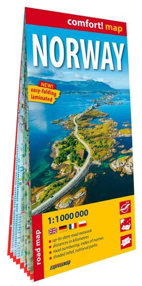 NORVEGE 1/1.000.000 (CARTE GRAND FORMAT LAMINEE). NORWAY - NOUVELLE EDITION