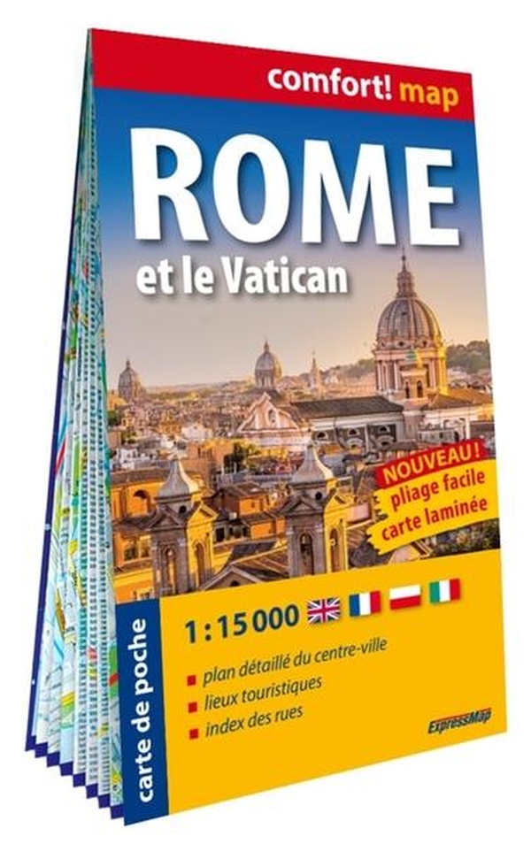 ROME ET LE VATICAN 1/15.000 (CARTE POCHE FORMAT LAMINEE - PLAN DE VILLE)