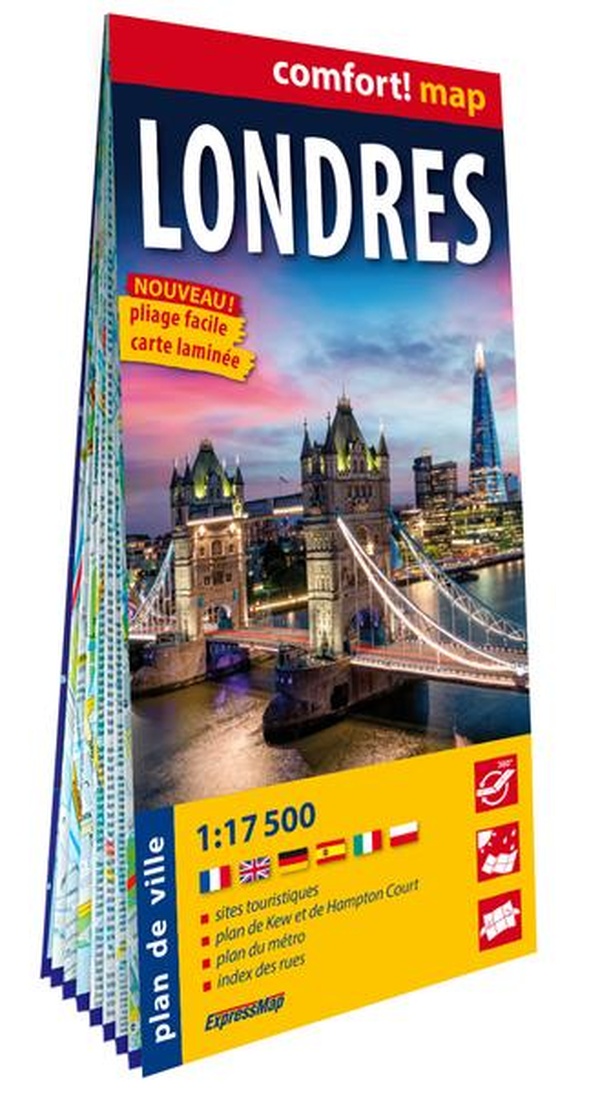 LONDRES 1/17.500 (CARTE GRAND FORMAT LAMINEE - PLAN DE VILLE) - NOUVELLE EDITION