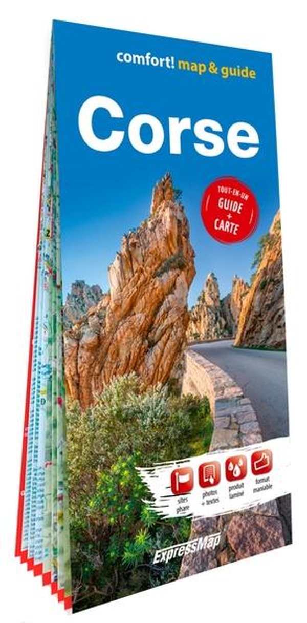 CORSE 1/170.000 (CARTE ET GUIDE - MAP&GUIDE XL LAMINEE)