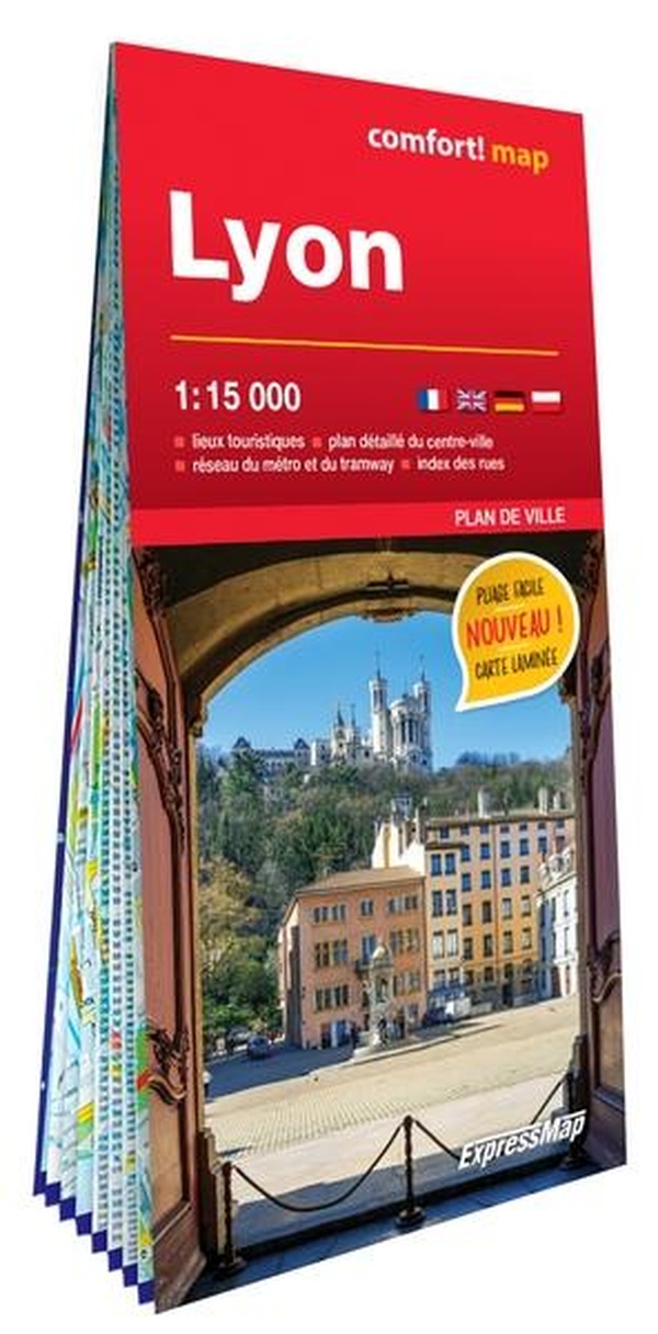 LYON 1/15.000 (CARTE GRAND FORMAT LAMINEE - PLAN DE VILLE)