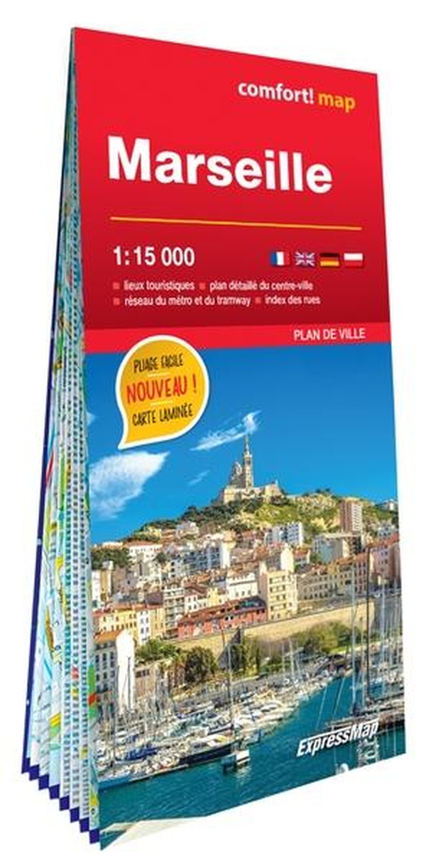MARSEILLE 1/15.000 (CARTE GRAND FORMAT LAMINEE - PLAN DE VILLE)