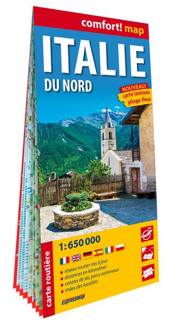 ITALIE DU NORD 1/650.000 (CARTE GRAND FORMAT LAMINEE) - NOUVELLE EDITION