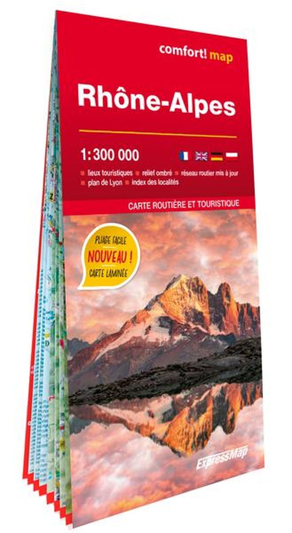 RHONE-ALPES 1/300.000 (CARTE GRAND FORMAT LAMINEE) - NOUVELLE EDITION