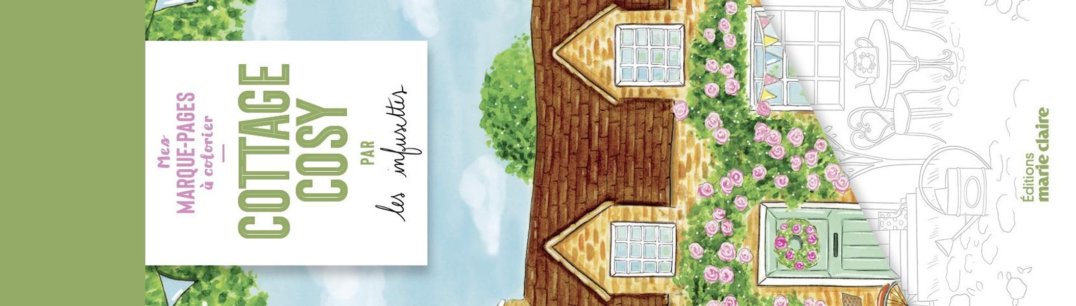 MARQUE-PAGES - COTTAGE COSY - 50 MARQUE-PAGES A COLORIER