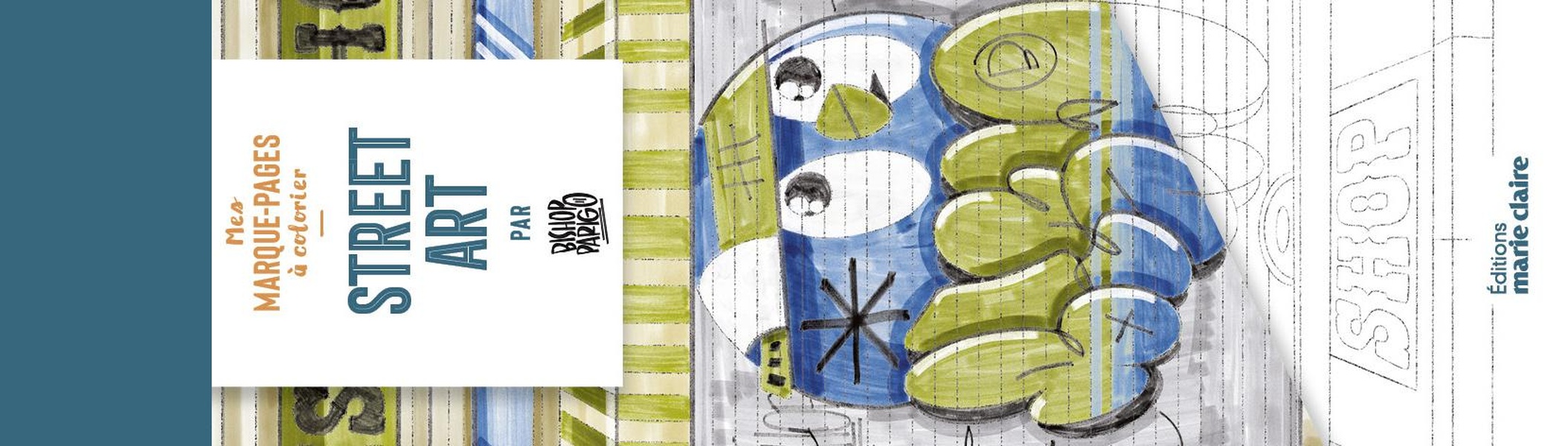 MARQUE-PAGES - STREET ART - 50 MARQUE-PAGES A COLORIER