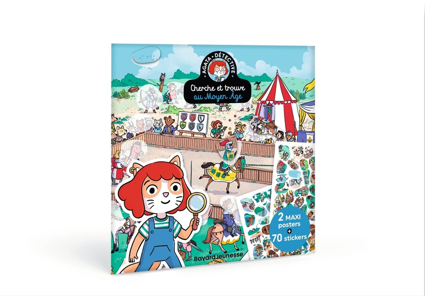 AGATA POSTERS - MOYEN AGE - CHERCHE & TROUVE - 2 POSTERS ET 70 STICKERS