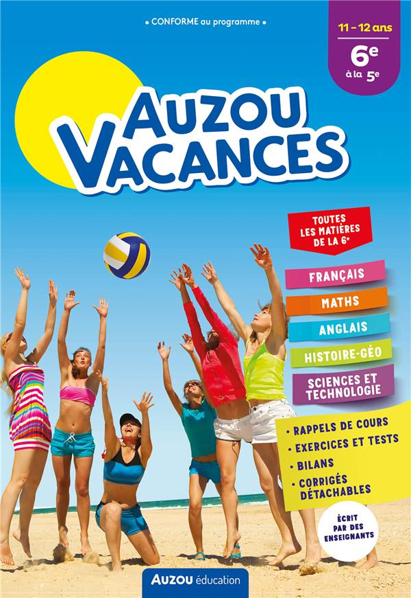 AUZOU VACANCES - DE LA 6E A LA 5E 2022