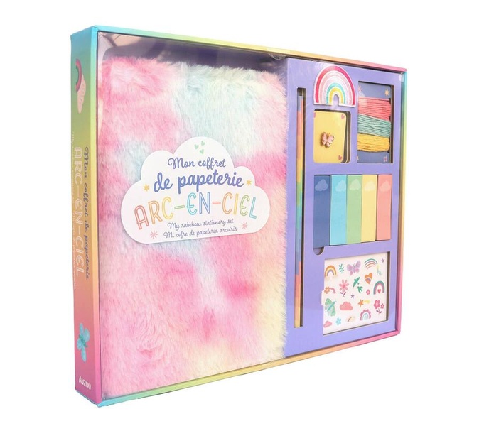 couverture du livre MON COFFRET PAPETERIE ARC-EN-CIEL