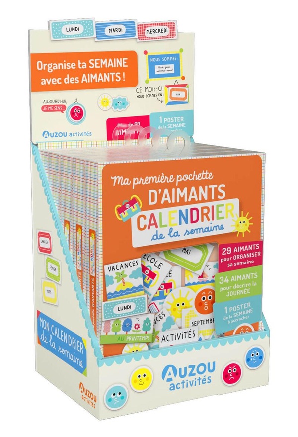 PLV BOITE PLEINE POCHETTE CALENDRIER DE LA SEMAINE - 5 VOL