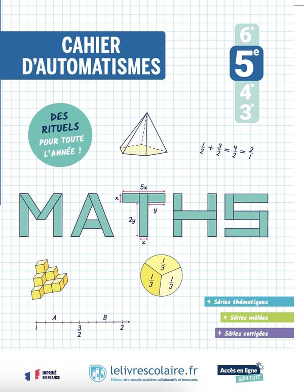 MATHEMATIQUES 5E 2026 - CAHIER D'AUTOMATISMES