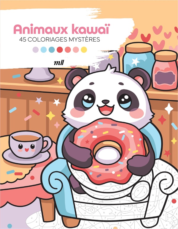 ANIMAUX KAWAI - 45 COLORIAGES MYSTERES - AVEC DES PAGES DETACHABLES !