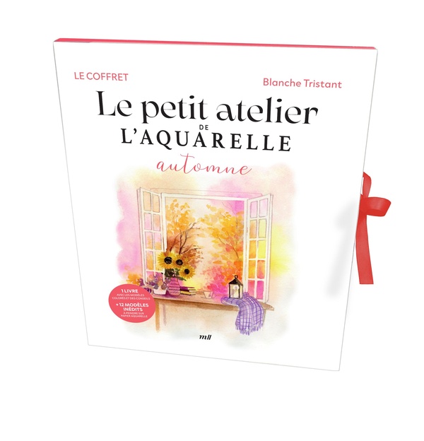 COFFRET - LE PETIT ATELIER DE L'AQUARELLE - AUTOMNE - 1 LIVRE DE METHODES POUR S'INITIER + 12 MODELE
