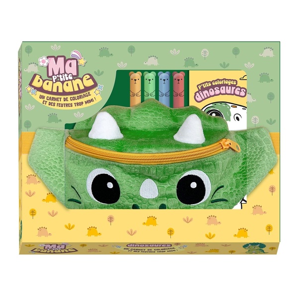 MA P'TITE BANANE DINO AVEC CARNET DE COLORIAGES ET JOLIS FEUTRES