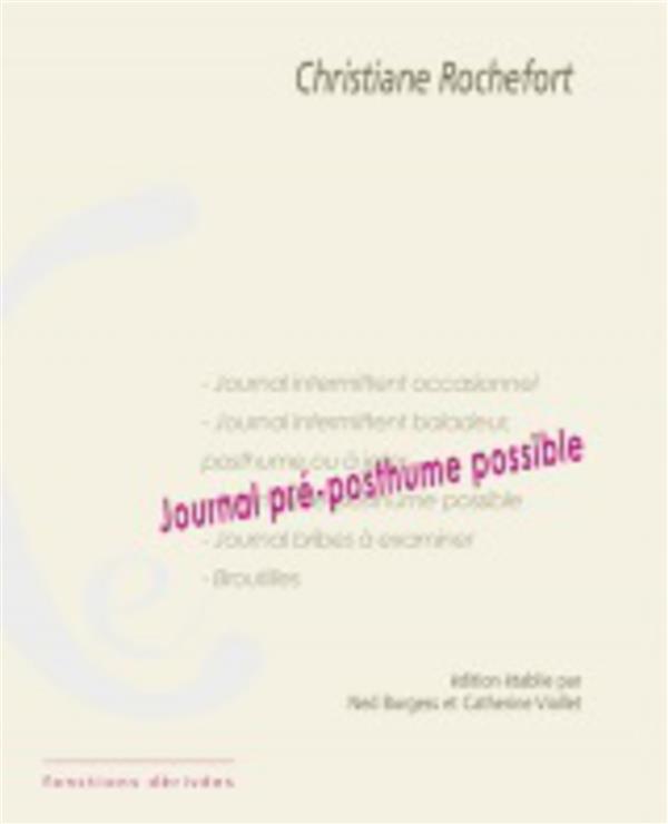 JOURNAL PRE-POSTHUME POSSIBLE