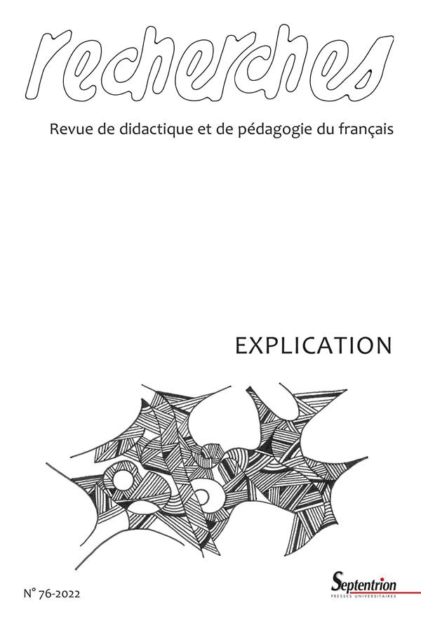 EXPLICATION - RECHERCHES, N  76/ 1ER SEMESTRE 2022