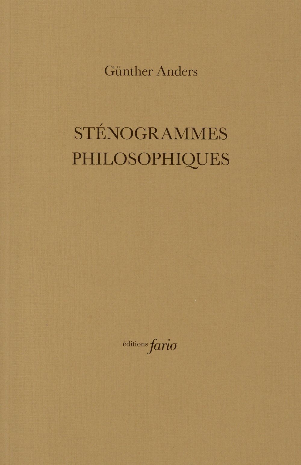 STENOGRAMMES PHILOSOPHIQUES