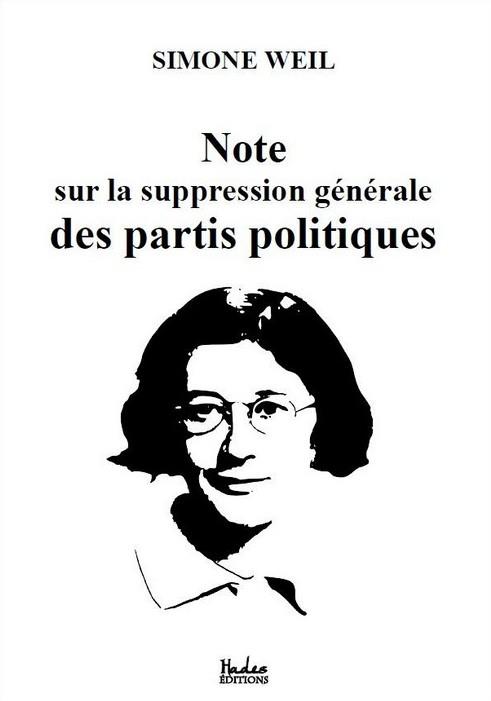 NOTE SUR LA SUPPRESSION GENERALE DES PARTIS POLITIQUES