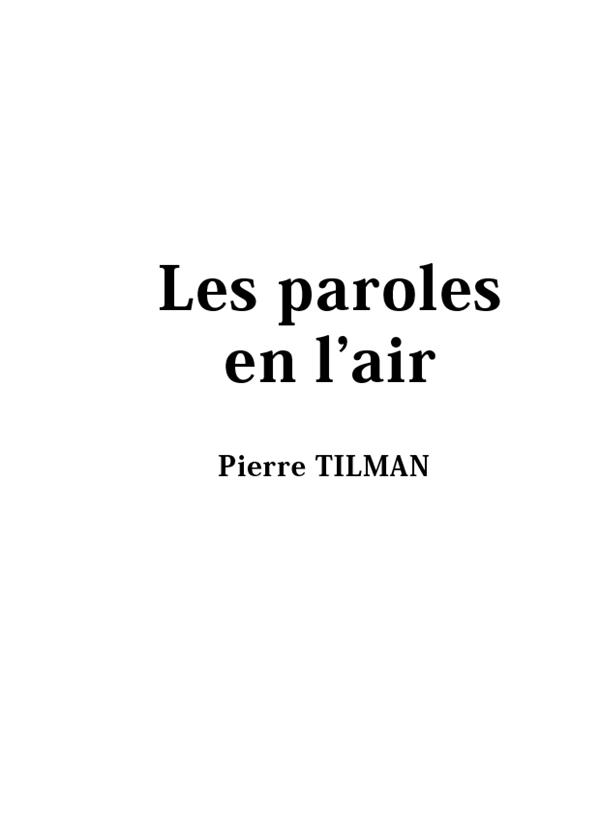 LES PAROLES EN L'AIR