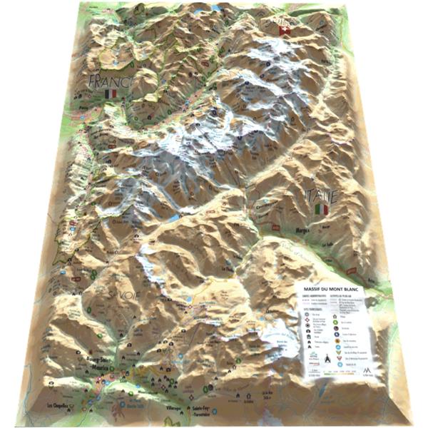 CARTE EN RELIEF DU MASSIF DU MONT BLANC