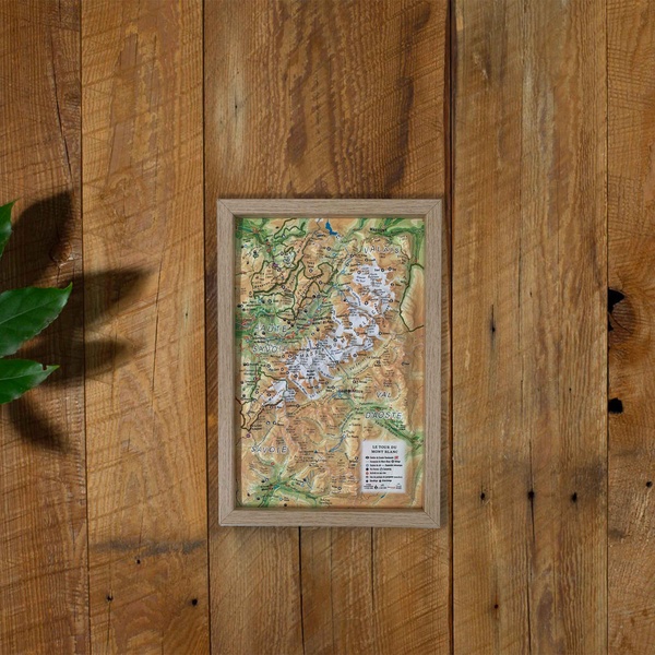 CADRE BOIS PETIT FORMAT SUR MESURE 3DMAP ( 29,5 CM X 19,5 CM)