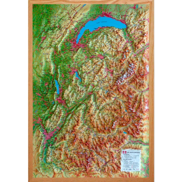 CARTE EN RELIEF DES DEUX SAVOIES